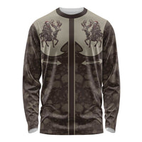 Western Yoke Long Sleeve Shirt Skeleton Cowboy Santa On A Reindeer - Wonder Print Shop