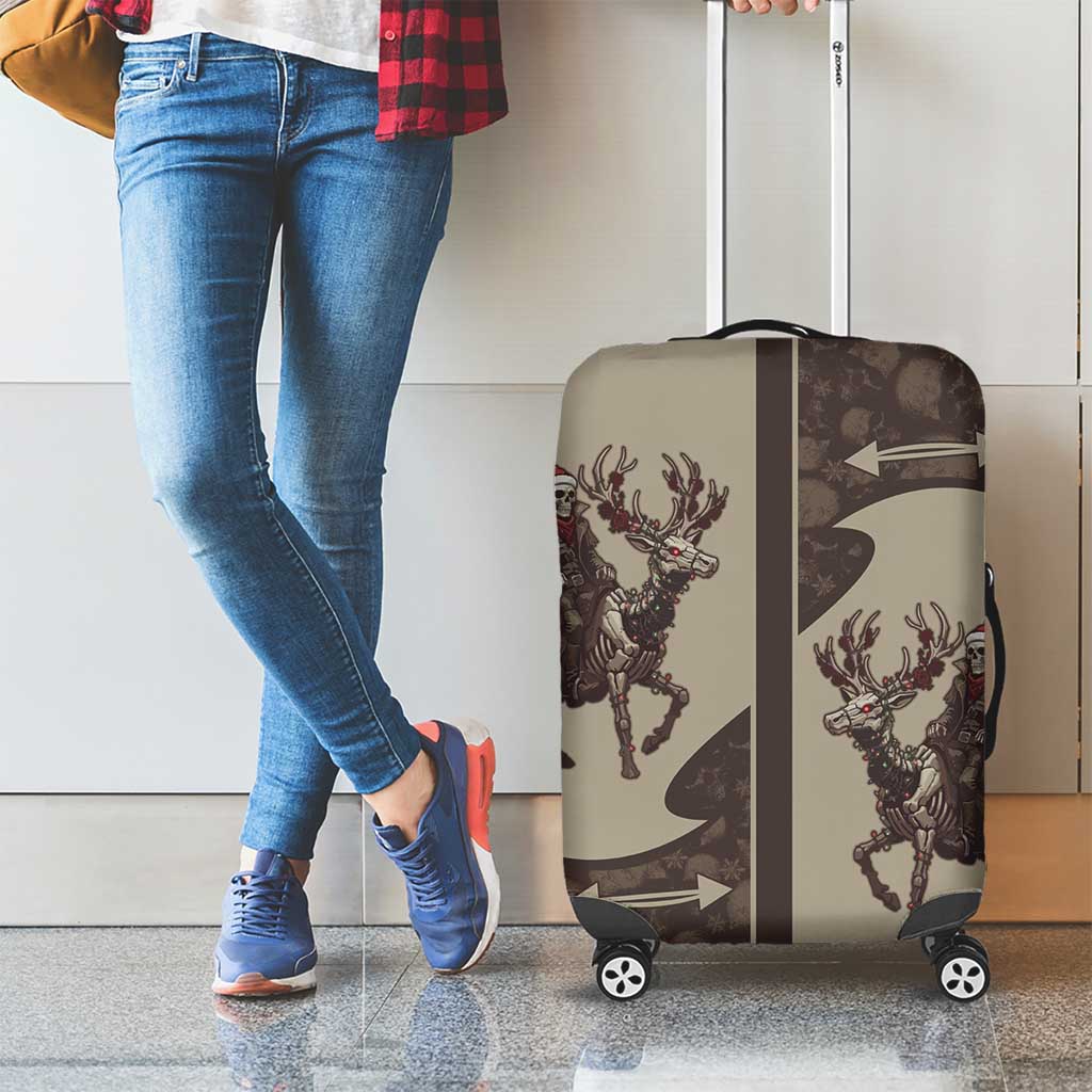 Western Yoke Luggage Cover Skeleton Cowboy Santa On A Reindeer - Wonder Print Shop