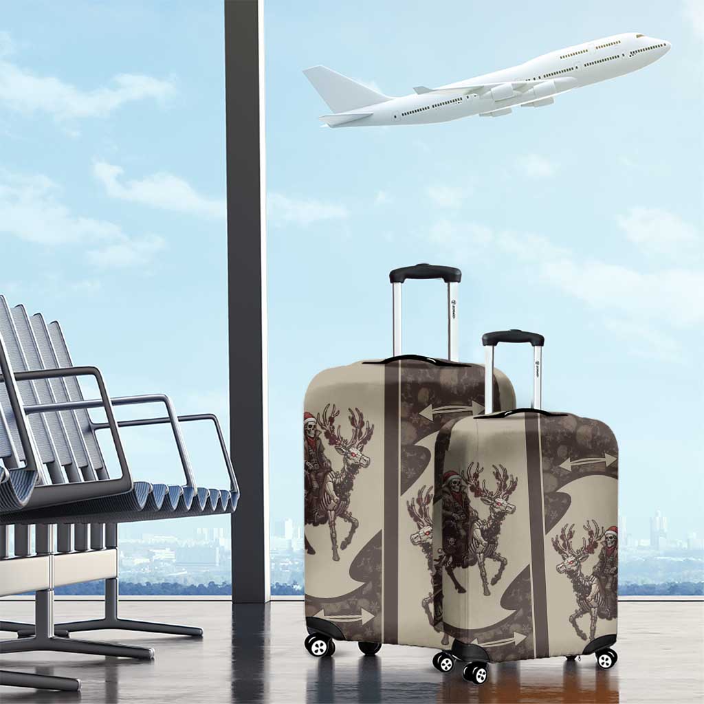 Western Yoke Luggage Cover Skeleton Cowboy Santa On A Reindeer - Wonder Print Shop