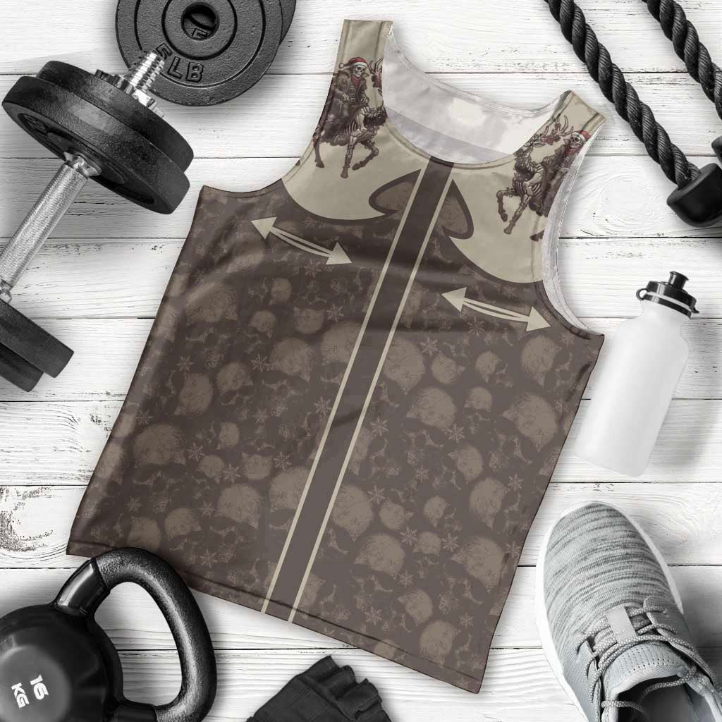 Western Yoke Men Tank Top Skeleton Cowboy Santa On A Reindeer - Wonder Print Shop