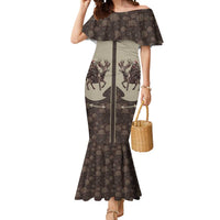 Western Yoke Mermaid Dress Skeleton Cowboy Santa On A Reindeer - Wonder Print Shop