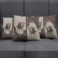 Western Yoke Pillow Cover Skeleton Cowboy Santa On A Reindeer - Wonder Print Shop