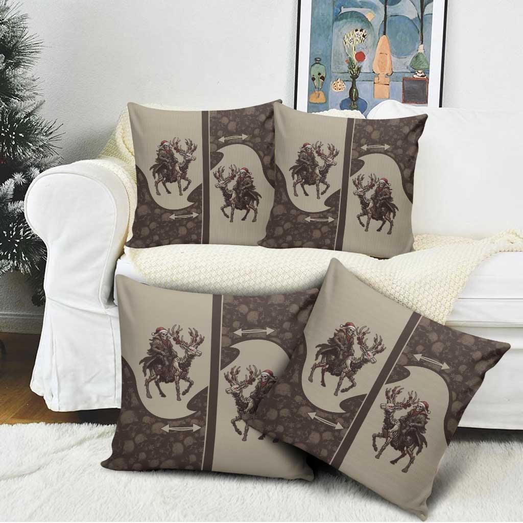 Western Yoke Pillow Cover Skeleton Cowboy Santa On A Reindeer - Wonder Print Shop