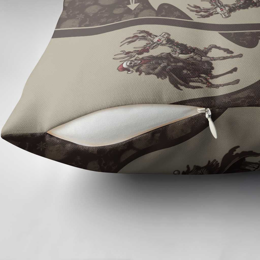 Western Yoke Pillow Cover Skeleton Cowboy Santa On A Reindeer - Wonder Print Shop