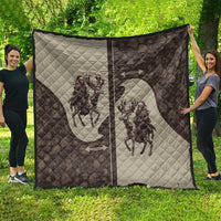 Western Yoke Quilt Skeleton Cowboy Santa On A Reindeer - Wonder Print Shop