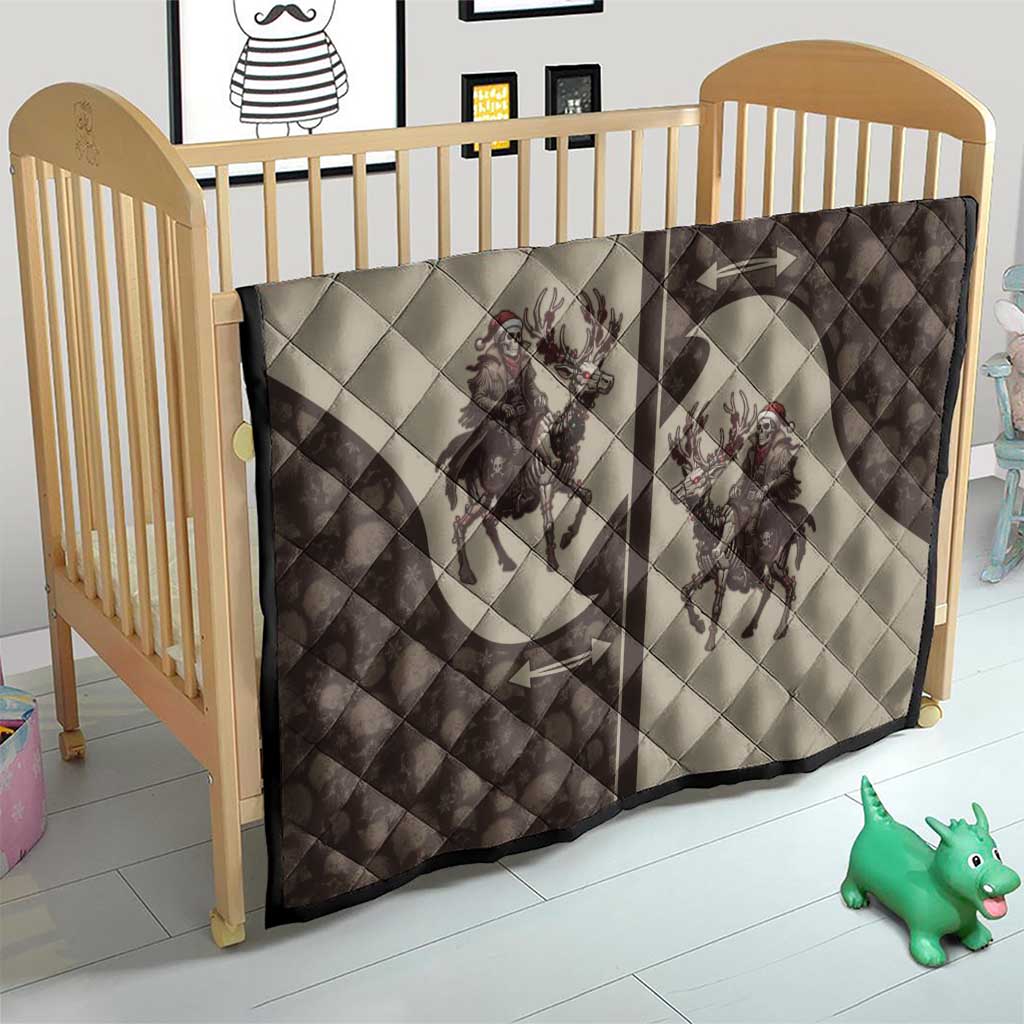 Western Yoke Quilt Skeleton Cowboy Santa On A Reindeer - Wonder Print Shop