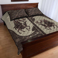 Western Yoke Quilt Bed Set Skeleton Cowboy Santa On A Reindeer - Wonder Print Shop