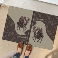 Western Yoke Rubber Doormat Skeleton Cowboy Santa On A Reindeer - Wonder Print Shop