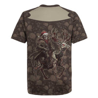 Western Yoke Rugby Jersey Skeleton Cowboy Santa On A Reindeer - Wonder Print Shop