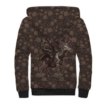 Western Yoke Sherpa Hoodie Skeleton Cowboy Santa On A Reindeer - Wonder Print Shop