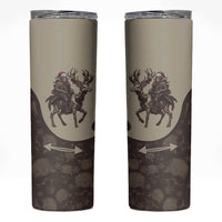 Western Yoke Skinny Tumbler Skeleton Cowboy Santa On A Reindeer - Wonder Print Shop