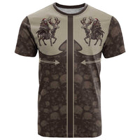 Western Yoke T Shirt Skeleton Cowboy Santa On A Reindeer - Wonder Print Shop