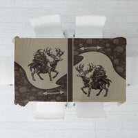 Western Yoke Tablecloth Skeleton Cowboy Santa On A Reindeer - Wonder Print Shop
