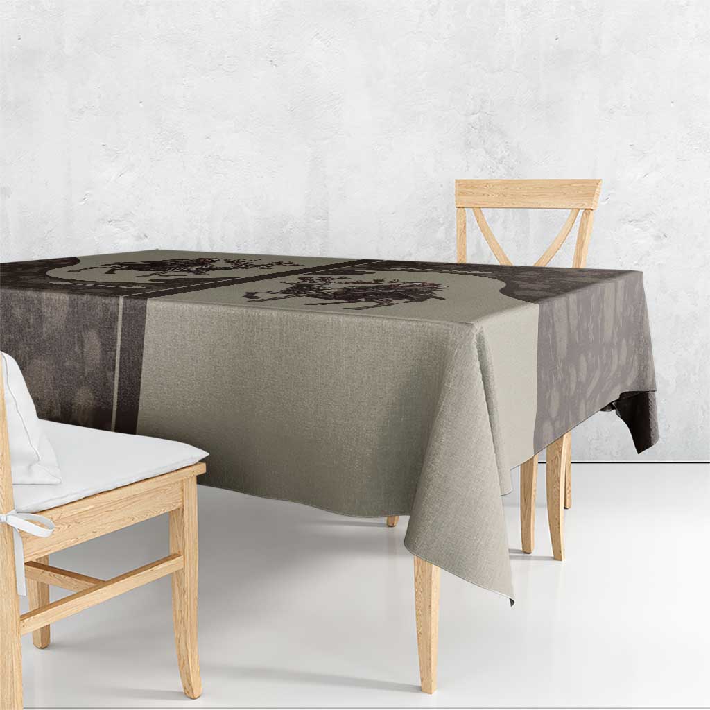 Western Yoke Tablecloth Skeleton Cowboy Santa On A Reindeer - Wonder Print Shop