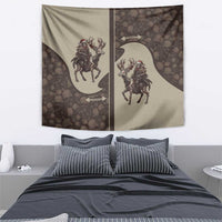 Western Yoke Tapestry Skeleton Cowboy Santa On A Reindeer - Wonder Print Shop