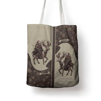 Western Yoke Tote Bag Skeleton Cowboy Santa On A Reindeer - Wonder Print Shop