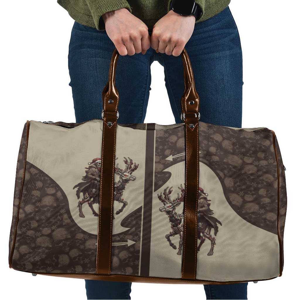 Western Yoke Travel Bag Skeleton Cowboy Santa On A Reindeer - Wonder Print Shop