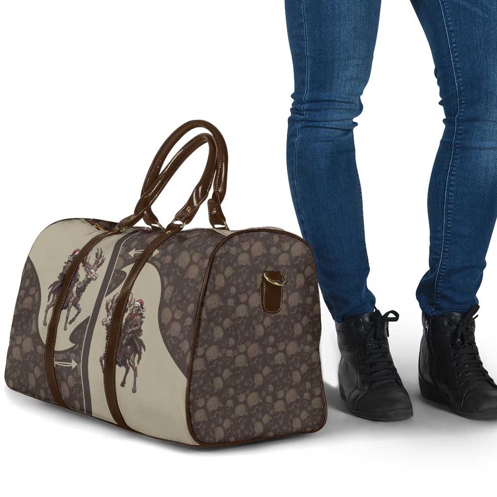 Western Yoke Travel Bag Skeleton Cowboy Santa On A Reindeer - Wonder Print Shop