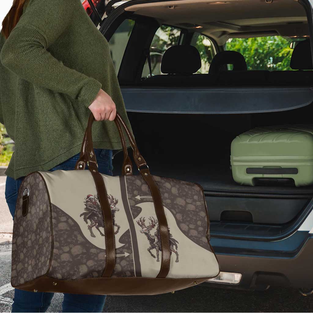 Western Yoke Travel Bag Skeleton Cowboy Santa On A Reindeer - Wonder Print Shop