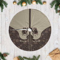 Western Yoke Tree Skirt Skeleton Cowboy Santa On A Reindeer - Wonder Print Shop