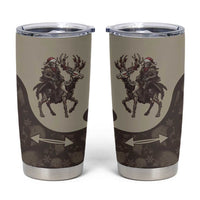 Western Yoke Tumbler Cup Skeleton Cowboy Santa On A Reindeer - Wonder Print Shop