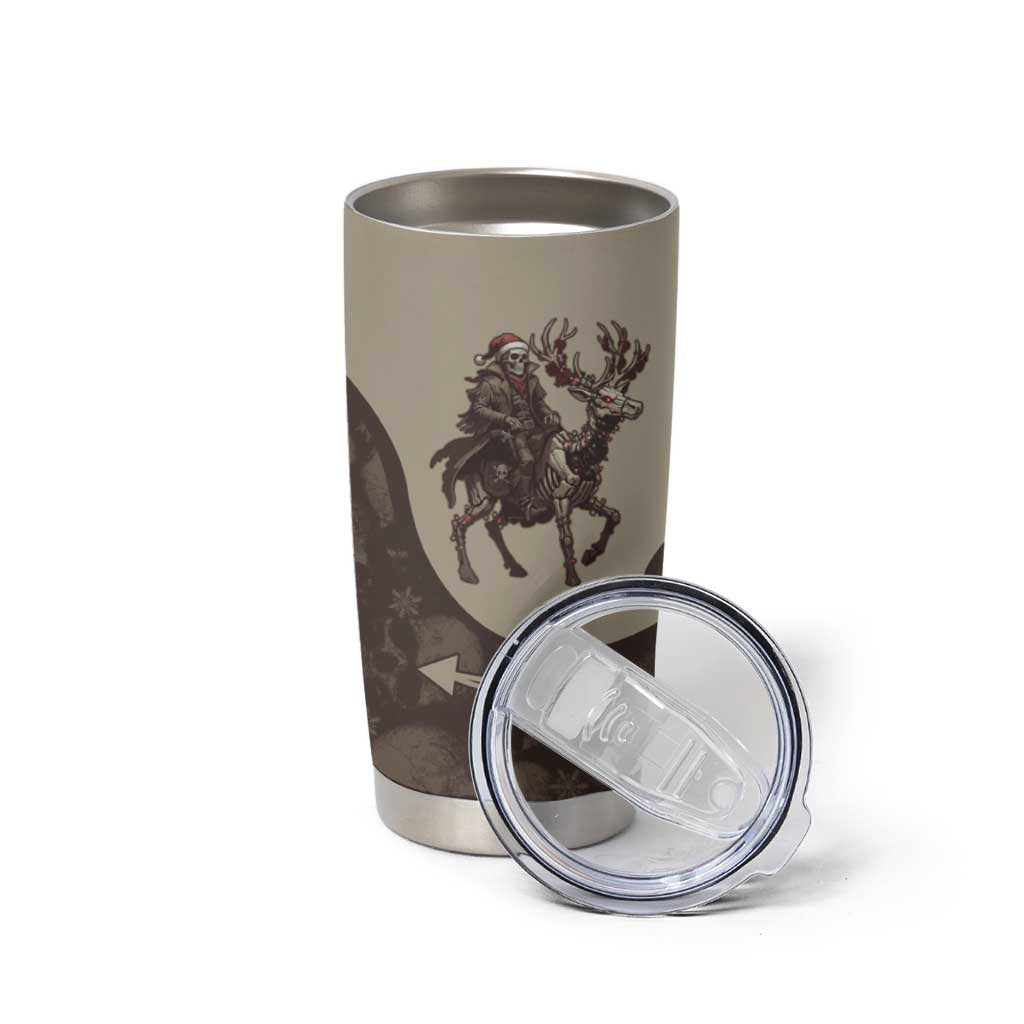 Western Yoke Tumbler Cup Skeleton Cowboy Santa On A Reindeer - Wonder Print Shop