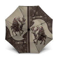 Western Yoke Umbrella Skeleton Cowboy Santa On A Reindeer - Wonder Print Shop