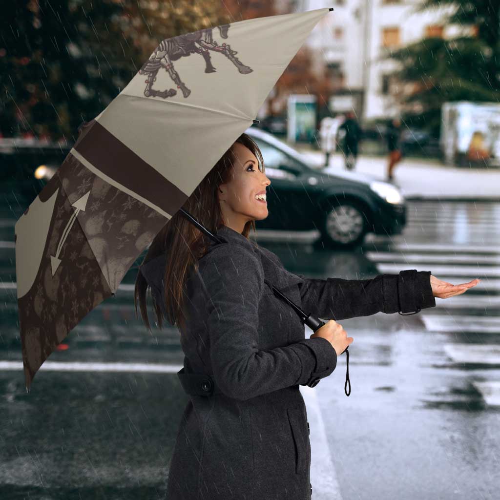 Western Yoke Umbrella Skeleton Cowboy Santa On A Reindeer - Wonder Print Shop