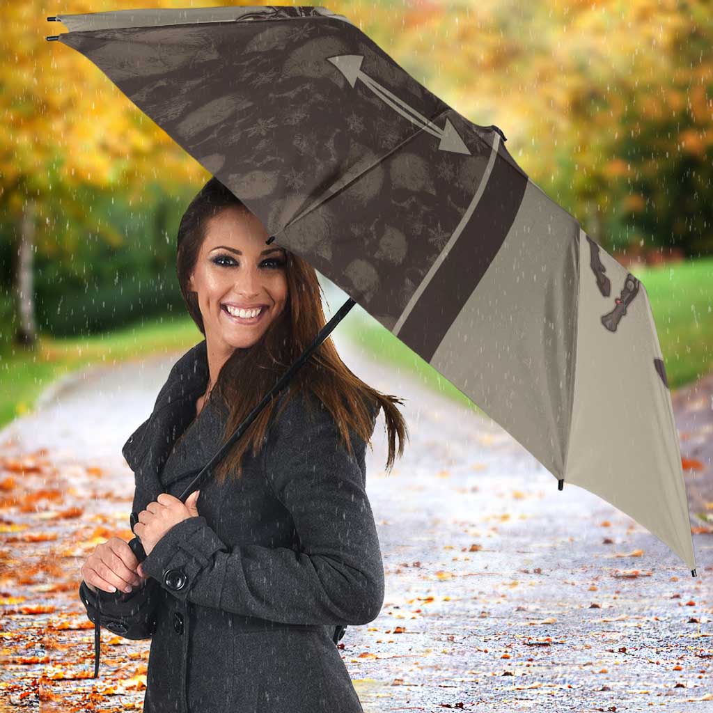 Western Yoke Umbrella Skeleton Cowboy Santa On A Reindeer - Wonder Print Shop