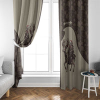 Western Yoke Window Curtain Skeleton Cowboy Santa On A Reindeer - Wonder Print Shop