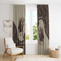 Western Yoke Window Curtain Skeleton Cowboy Santa On A Reindeer - Wonder Print Shop