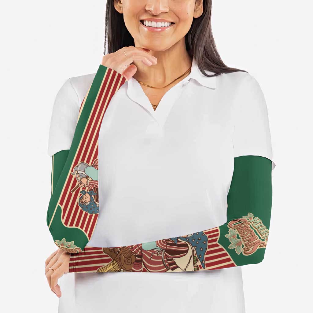 Western Yoke Arm Sleeves Befana Merry Christmas Retro Style - Wonder Print Shop