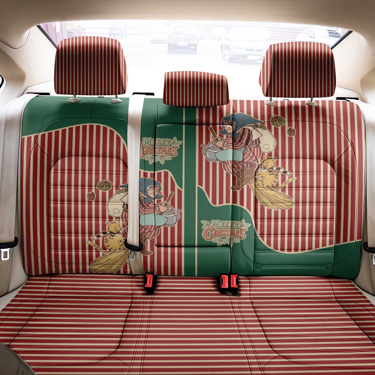Western Yoke Back Car Seat Cover Befana Merry Christmas Retro Style - Wonder Print Shop