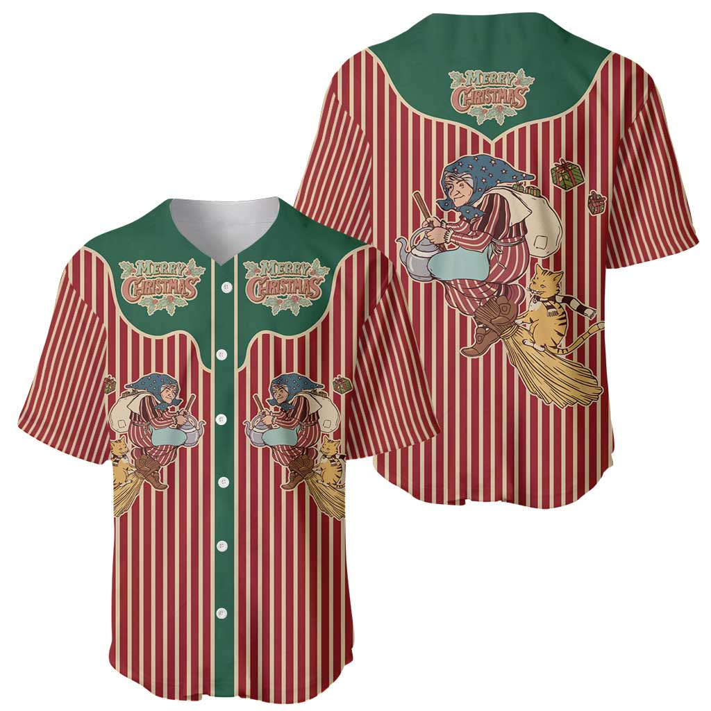 Western Yoke Baseball Jersey Befana Merry Christmas Retro Style - Wonder Print Shop