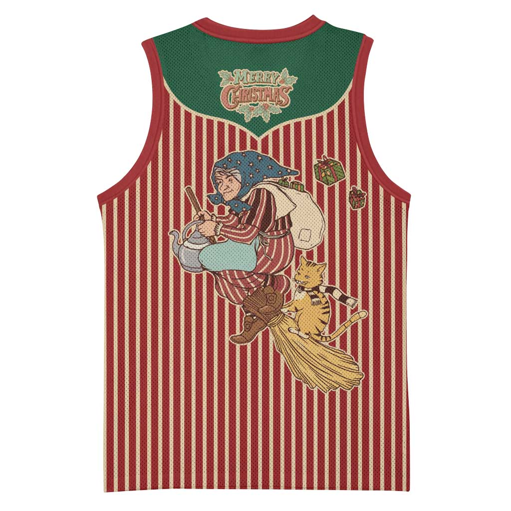 Western Yoke Basketball Jersey Befana Merry Christmas Retro Style - Wonder Print Shop