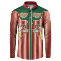 Western Yoke Button Sweatshirt Befana Merry Christmas Retro Style - Wonder Print Shop