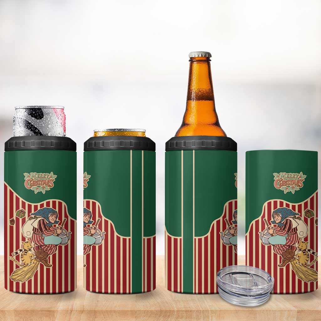 Western Yoke 4 in 1 Can Cooler Tumbler Befana Merry Christmas Retro Style - Wonder Print Shop