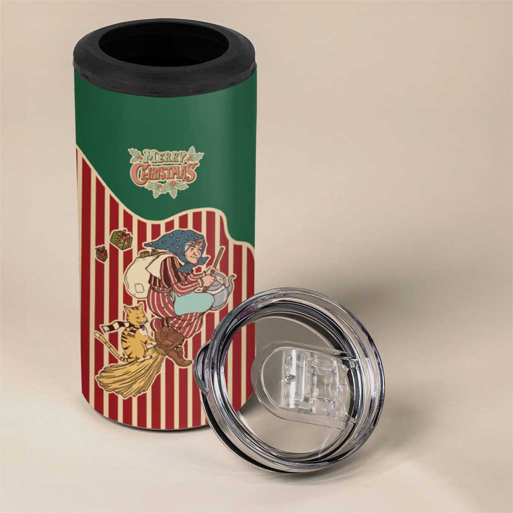 Western Yoke 4 in 1 Can Cooler Tumbler Befana Merry Christmas Retro Style - Wonder Print Shop