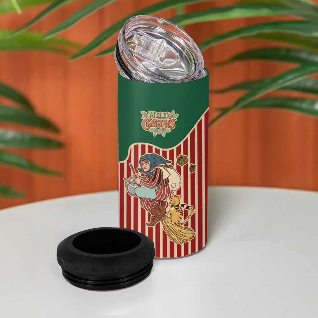 Western Yoke 4 in 1 Can Cooler Tumbler Befana Merry Christmas Retro Style - Wonder Print Shop