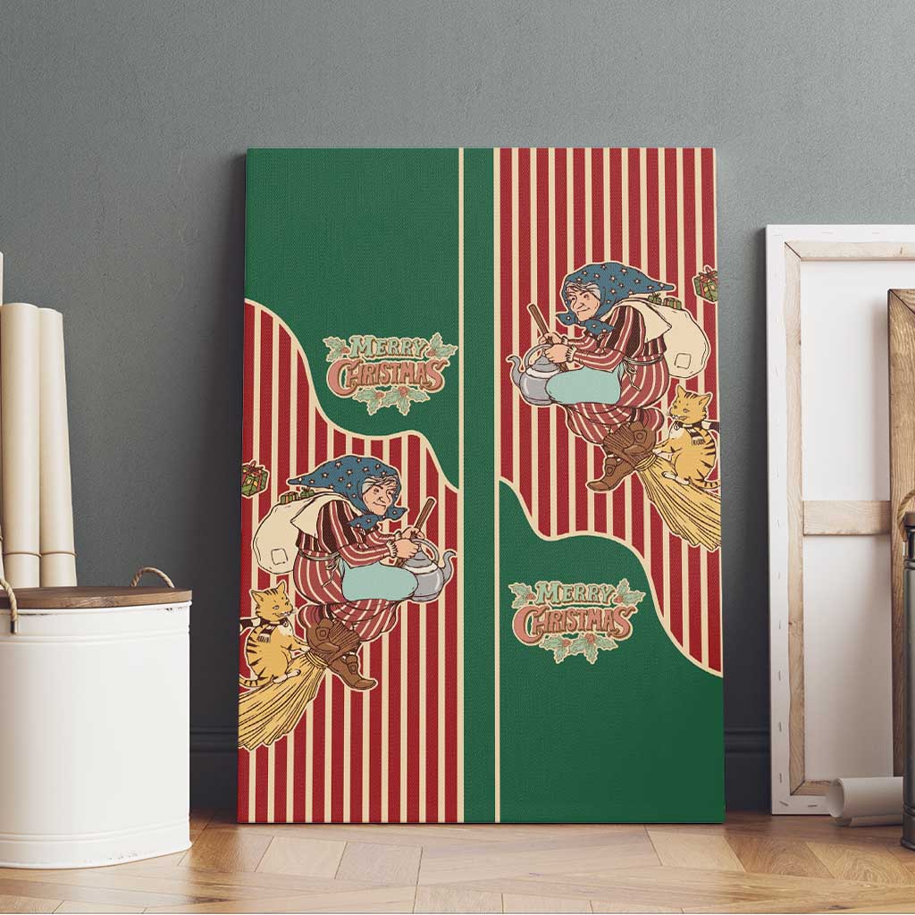 Western Yoke Canvas Wall Art Befana Merry Christmas Retro Style - Wonder Print Shop