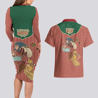 Western Yoke Couples Matching Long Sleeve Bodycon Dress and Hawaiian Shirt Befana Merry Christmas Retro Style - Wonder Print Shop