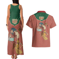 Western Yoke Couples Matching Tank Maxi Dress and Hawaiian Shirt Befana Merry Christmas Retro Style - Wonder Print Shop