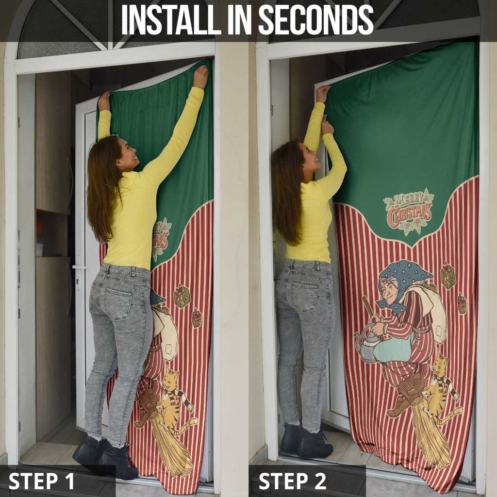 Western Yoke Door Cover Befana Merry Christmas Retro Style - Wonder Print Shop