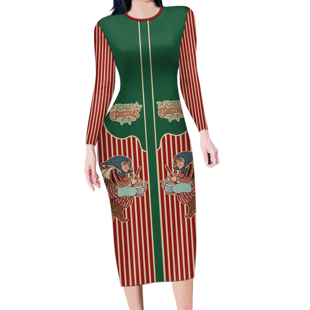 Western Yoke Family Matching Long Sleeve Bodycon Dress and Hawaiian Shirt Befana Merry Christmas Retro Style - Wonder Print Shop
