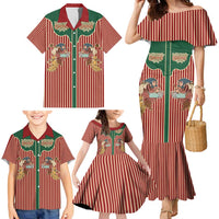 Western Yoke Family Matching Mermaid Dress and Hawaiian Shirt Befana Merry Christmas Retro Style - Wonder Print Shop