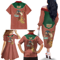 Western Yoke Family Matching Off The Shoulder Long Sleeve Dress and Hawaiian Shirt Befana Merry Christmas Retro Style - Wonder Print Shop
