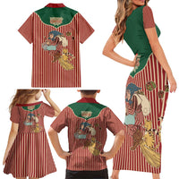 Western Yoke Family Matching Short Sleeve Bodycon Dress and Hawaiian Shirt Befana Merry Christmas Retro Style - Wonder Print Shop
