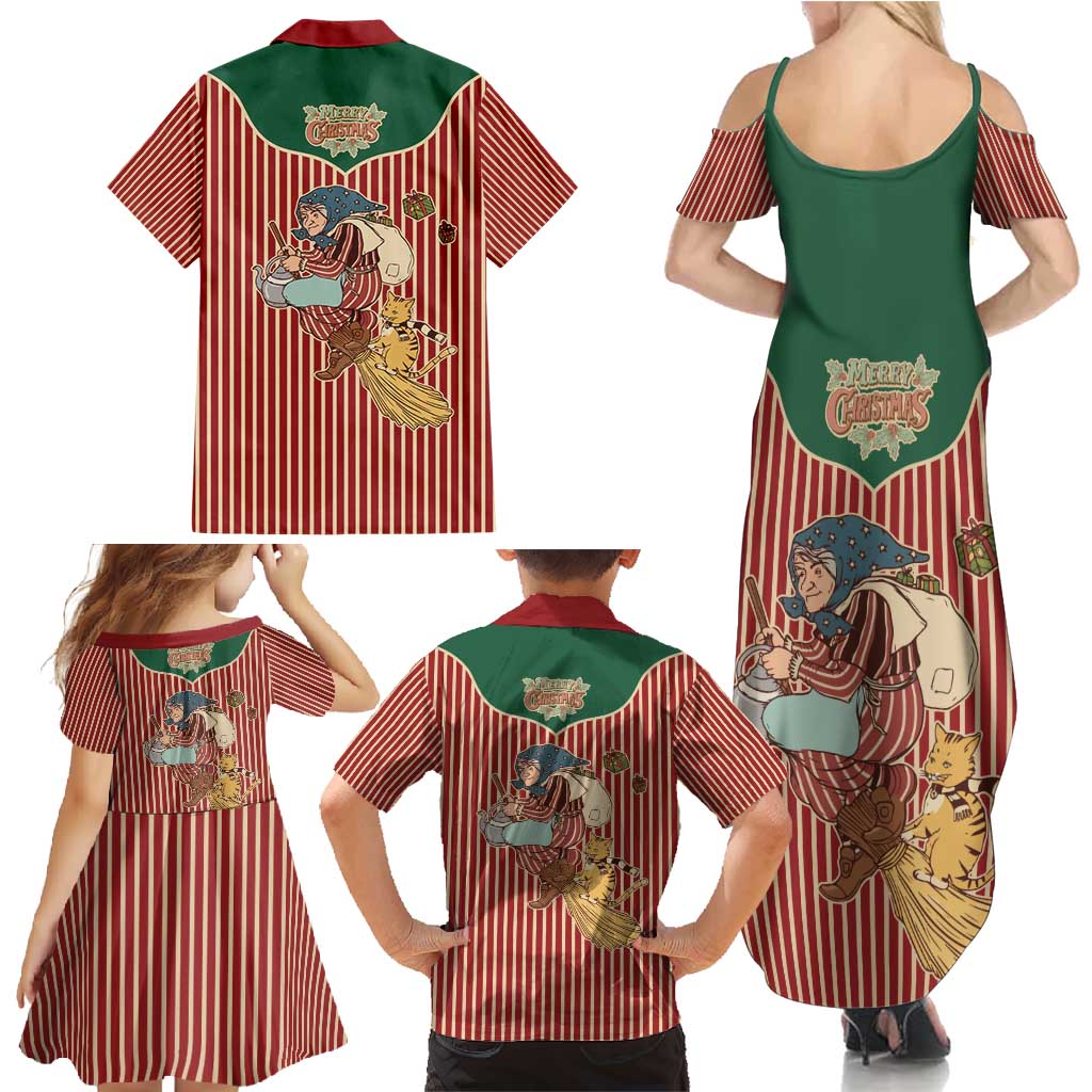 Western Yoke Family Matching Summer Maxi Dress and Hawaiian Shirt Befana Merry Christmas Retro Style - Wonder Print Shop