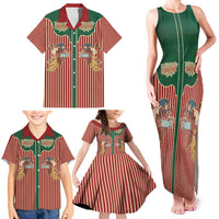Western Yoke Family Matching Tank Maxi Dress and Hawaiian Shirt Befana Merry Christmas Retro Style - Wonder Print Shop
