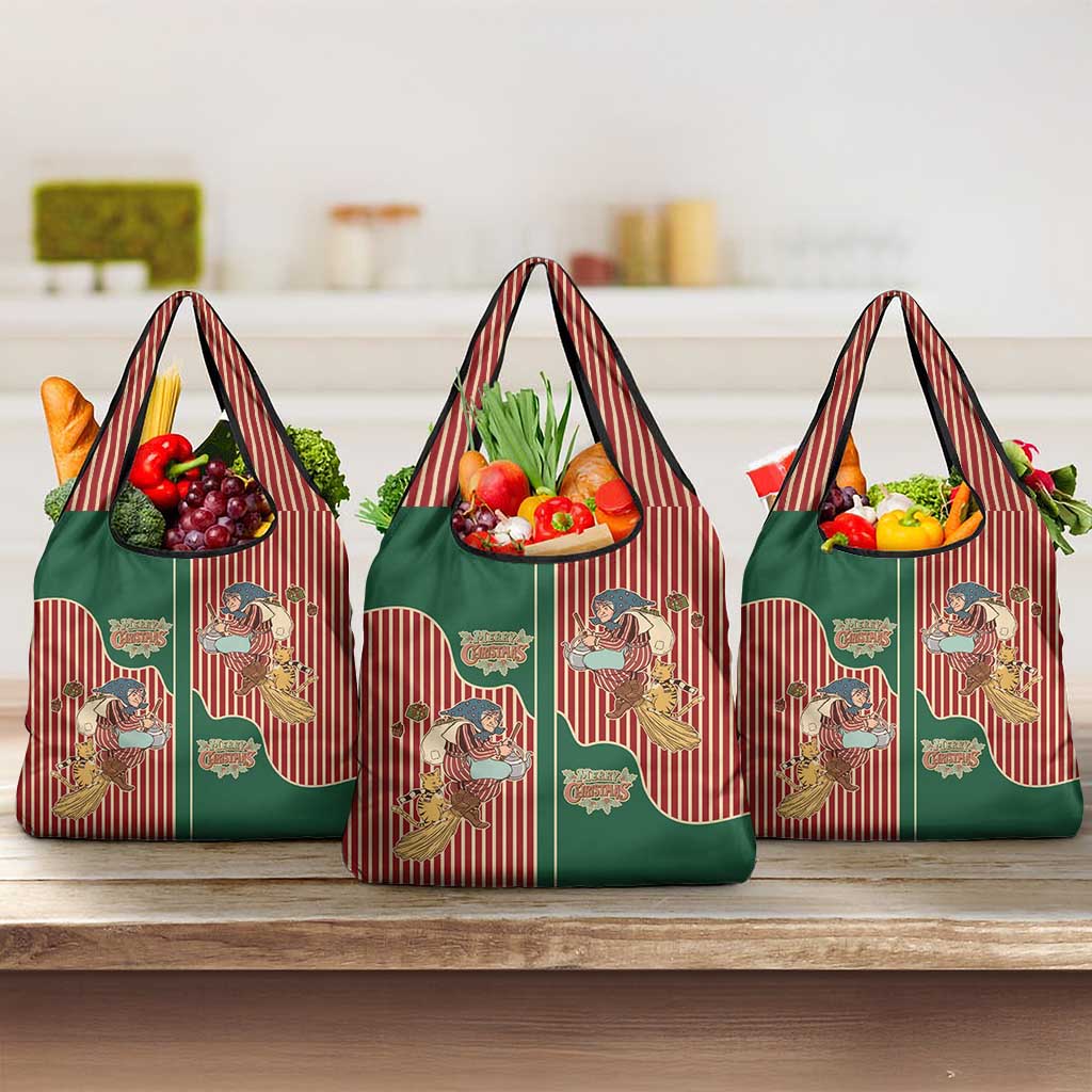 Western Yoke Grocery Bag Befana Merry Christmas Retro Style - Wonder Print Shop